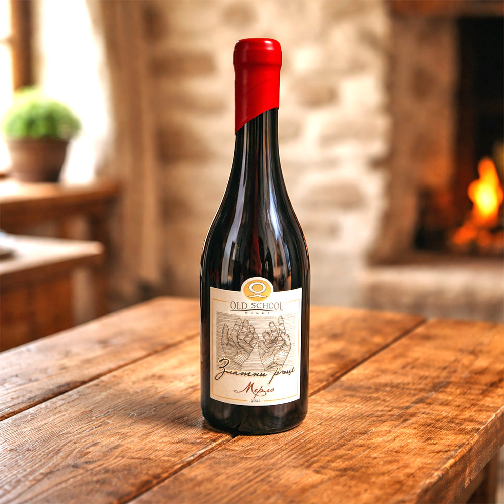 ЧЕРВЕНО ВИНО МЕРЛО - ЗЛАТНИ РЪЦЕ